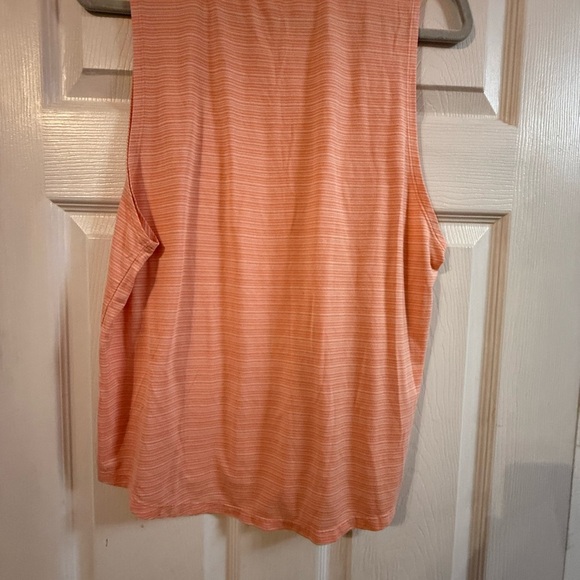 Athleta Coral Striped Tee Size Large - Picture 3 of 3